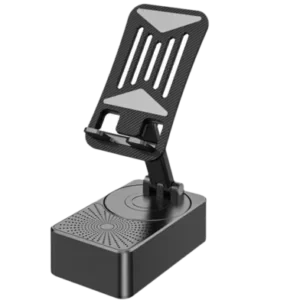 3-in-1 Foldable Phone Holder Stand with Bluetooth Speaker – Portable Desktop Mobile Stand